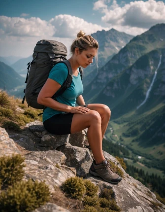 Wandern in den Bergen und Knieschmerzen